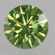 0.19 Carat Vivid Green VVS2 Round Brilliant Natural EARTH MINED Loose Diamond 3.65mm