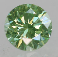 0.13 Carat Vivid Green VVS1 Round Brilliant Natural EARTH MINED Loose Diamond 3.22mm