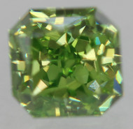 CERTIFIED 0.47 CARAT VIVID GREEN VVS1 RADIANT NATURAL EARTH MINED DIAMOND 4.02X3.92MM  *360 PROFESSIONAL IMAGES & VIDEOS