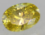 0.25 Carat Canary Yellow VVS1 Oval Natural EARTH MINED Loose Diamond 4.86X3.42mm