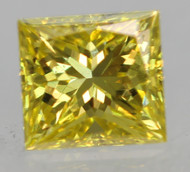 0.25 Carat Canary Yellow VVS1 Princess Natural EARTH MINED Loose Diamond 3.57X3.34mm