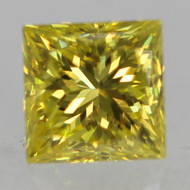 0.26 Carat Canary Yellow VVS1 Princess Natural EARTH MINED Loose Diamond 3.41X3.38mm