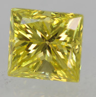 0.27 Carat Canary Yellow VVS1 Princess Natural EARTH MINED Loose Diamond 3.59X3.29mm