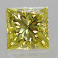0.27 Carat Canary Yellow VS2 Princess Natural EARTH MINED Loose Diamond 3.54X3.52mm