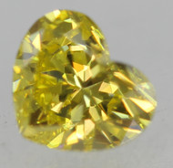 0.29 Carat Canary Yellow VVS2 Heart Shape Natural EARTH MINED Diamond 4.69X3.90mm