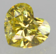 0.30 Carat Canary Yellow VVS2 Heart Shape Natural EARTH MINED Diamond 4.49X4.10mm