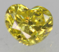 0.29 Carat Canary Yellow VVS1 Heart Shape Natural EARTH MINED Diamond 4.40X3.82mm