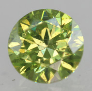 0.36 Carat Vivid Green VS2 Round Brilliant Natural EARTH MINED Loose Diamond 4.46mm