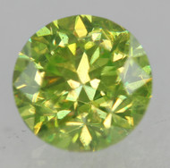 0.45 Carat Lemon Green VS2 Round Brilliant Natural EARTH MINED Loose Diamond 4.66mm