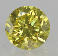 0.38 Carat Canary Yellow VVS1 Round Brilliant Natural EARTH MINED Loose Diamond 4.53mm