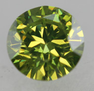0.38 Carat Vivid Green VVS1 Round Brilliant Natural EARTH MINED Loose Diamond 4.76mm