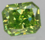 CERTIFIED 0.43 CARAT VIVID GREEN VVS1 RADIANT NATURAL EARTH MINED DIAMOND 4.21X3.61MM  *360 PROFESSIONAL IMAGES & VIDEOS