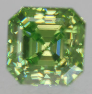 CERTIFIED 0.51 CARAT VIVID GREEN VVS1 ASSCHER CUT NATURAL EARTH MINED DIAMOND 4.36X4.35MM *360 MAGNIFIED PICS & VIDEOS
