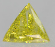 CERTIFIED 0.39 CARAT CANARY YELLOW VS1 TRIANGLE NATURAL EARTH MINED DIAMOND 5.36X5.32MM *360 MAGNIFIED IMAGES & VIDEOS