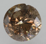 0.69 Carat Fancy Vivid Yellowish Brown Round Brilliant Natural EARTH MINED Diamond 5.18mm *360 MAGNIFIED IMAGES & VIDEOS