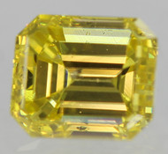0.40 CARAT CANARY YELLOW SI2 EMERALD NATURAL EARTH MINED LOOSE DIAMOND 4.34X3.76MM *360 MAGNIFIED REAL IMAGES & VIDEOS