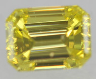 0.33 CARAT CANARY YELLOW SI1 EMERALD NATURAL EARTH MINED LOOSE DIAMOND FOR JEWELRY 4.42X3.34MM *360 REAL IMAGES & VIDEOS