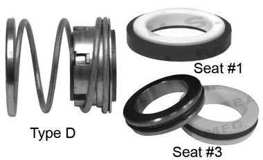 Pump Seal, Shaft Size - 0.750, 1.437 OD Seal Head, Type D, 1.275 OD Mating Ring, BCDJF.