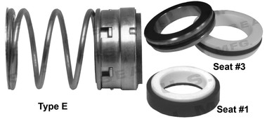 Pump Seal, Shaft Size 1.250, 1.812 OD Seal Head, Type E, 1.875 OD Mating Ring, BCFJF