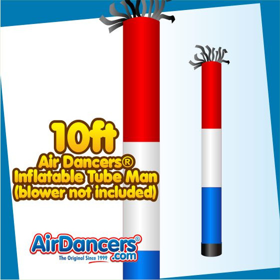 Red White Blue Tube Air Dancers® Inflatable Tube Man 10ft