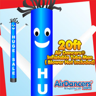 Blue and White Huge Sale 20ft Air Dancers® inflatable tube man by AirDancers.com