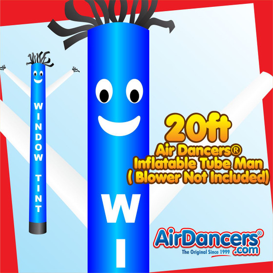 Blue White Window Tint Air Dancers® Inflatable Tube Man 20ft by AirDancers.com