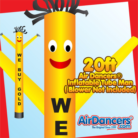 Yellow We Buy Gold Air Dancers® Inflatable Tube Man 20ft by AirDancers.com