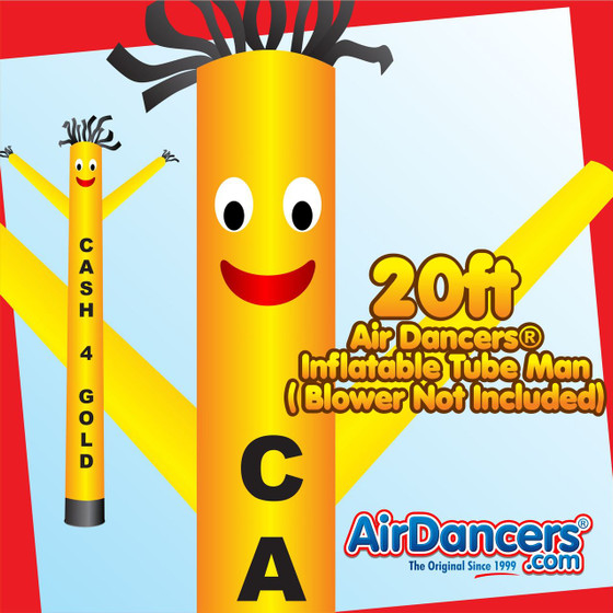 Yellow Cash 4 Gold Air Dancers® Inflatable Tube Man 20ft by AirDancers.com