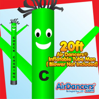 Green Check Cashing Air Dancers® Inflatable Tube Man 20ft by AirDancers.com