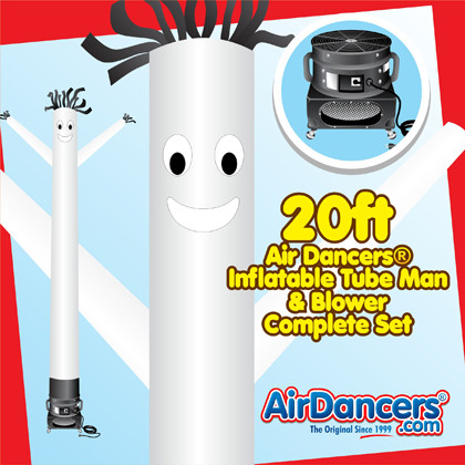 White Air Dancers® inflatable tube man & Blower Set 20ft