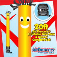 Yellow Red Air Dancers® inflatable tube man & Blower Set 20ft