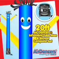 Blue Yellow Air Dancers® inflatable tube man & Blower Set 20ft