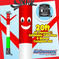 Red White Green Air Dancers® inflatable tube man & Blower Set 20ft