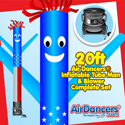 American Flag Air Dancers® inflatable tube man & Blower Set 20ft