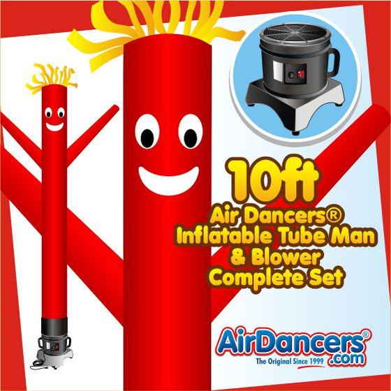 Red Air Dancers® Inflatable Tube Man & Blower 10ft Set by AirDancers.com