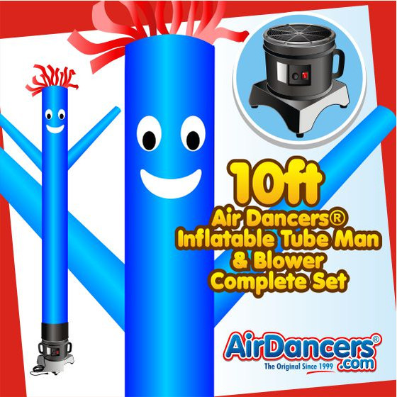 Blue Air Dancers® Inflatable Tube Man & Blower 10ft Set by AirDancers.com