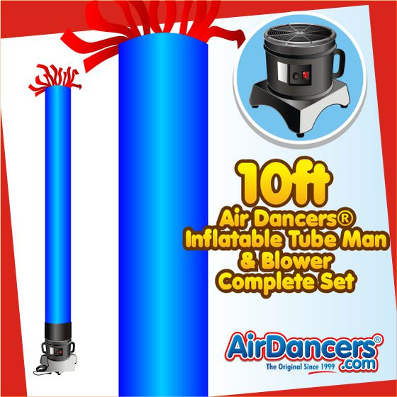 Blue Tube Air Dancers® Inflatable Tube Man & Blower 10ft Set by AirDancers.com