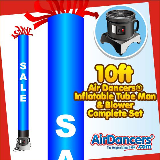 Blue Sale Tube Air Dancers® Inflatable Tube Man & Blower 10ft Set by AirDancers.com