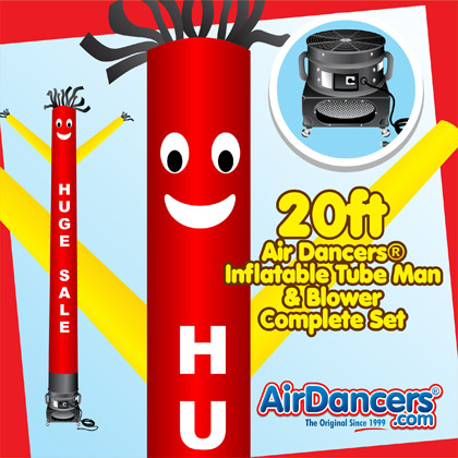 Red Yellow Huge Sale Air Dancers® inflatable tube man & Blower Set 20ft