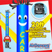 Blue Yellow Car Wash Car Shape Air Dancers® inflatable tube man & Blower Set 20ft
