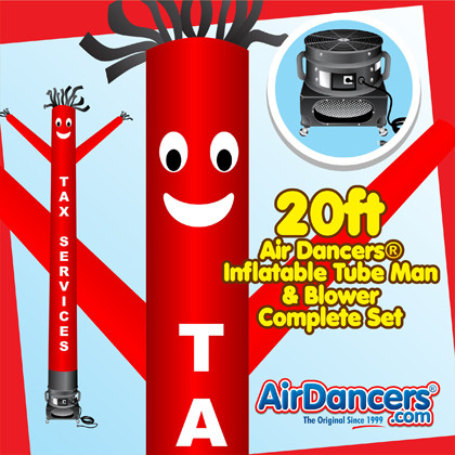 Red Tax Services Air Dancers® inflatable tube man & Blower Set 20ft