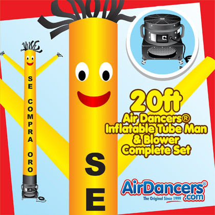 Yellow Se Compra Oro Air Dancers® inflatable tube man & Blower Set 20ft