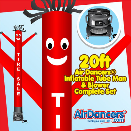 Red Tire Sale Air Dancers® inflatable tube man & Blower Set 20ft