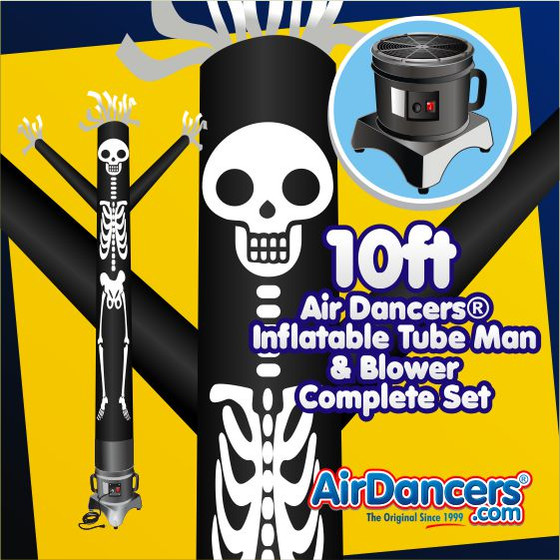 Halloween Skeleton Air Dancers® Inflatable Tube Man & Blower 10ft Set