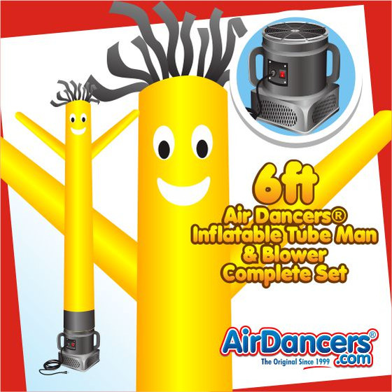 Yellow Air Dancers® Inflatable Tube Man & Blower 6ft Set