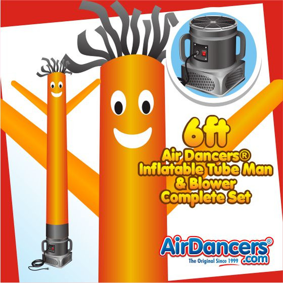 Orange Air Dancers® Inflatable Tube Man & Blower 6ft Set