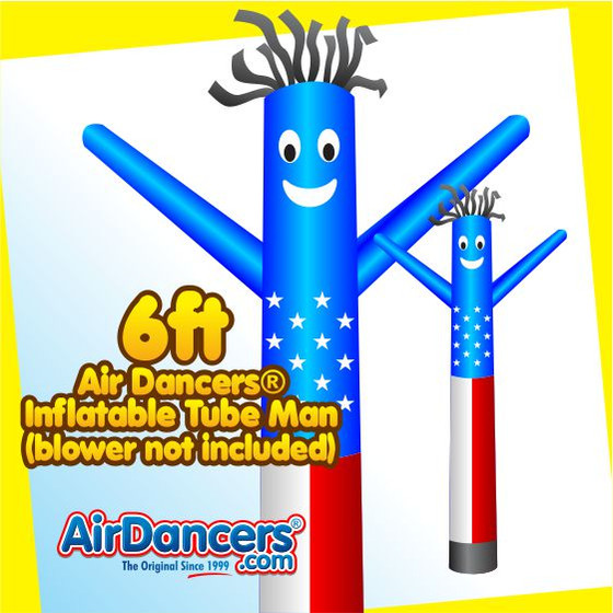 American Flag Air Dancers® Inflatable Tube Man 6ft by AirDancers.com