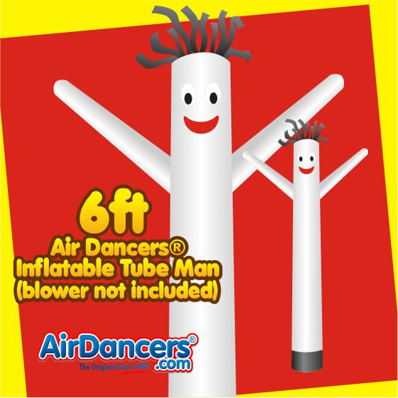 White Air Dancers® Inflatable Tube Man 6ft