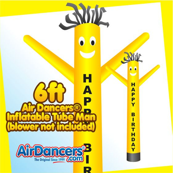 Happy Birthday Air Dancers® Inflatable Tube Man 6ft