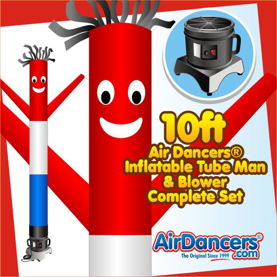 Red, White, & Blue Air Dancers® Inflatable Tube Man & Blower 10ft Set